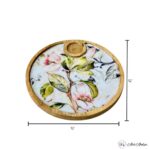 Premium Mangowood New Grey Round Chip-N-Dip Platter - Image 3