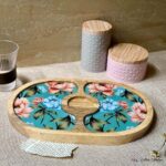 Premium Mangowood Spring Serenade Oval Chip-N-Dip Platter - Image 2