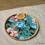 Premium Mangowood Spring Serenade Round Chip-N-Dip Platter