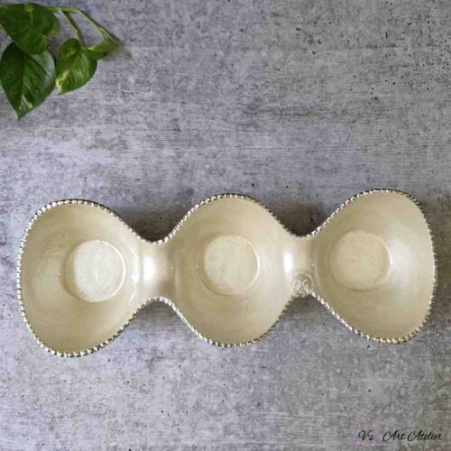Handcrafted Pearl Edge Trio Metal Serveware