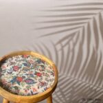 Mango wood bedside with earthy decorative setup