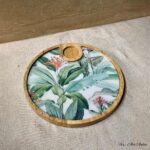 Premium Mangowood Tropical Round Chip-N-Dip Platter