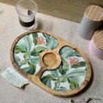 Premium Mangowood Tropical Oval Chip-N-Dip Platter