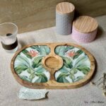 Premium Mangowood Tropical Oval Chip-N-Dip Platter - Image 2