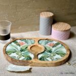 Premium Mangowood Tropical Oval Chip-N-Dip Platter - Image 3