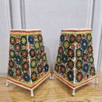 Hand Painted Floral Design Table Top Lamp Set of 2 - 9 Inches - Image 2