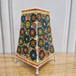 Hand Painted Floral Design Table Top Lamp Set of 2 - 9 Inches - Image 3