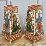 Hand Painted Radha-Krishna Table Top Lamp Single - 13 Inches - Image 3