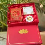 Bhagwat Gita or Sunderkand Book, Marble Chowki with Diya - Image 2