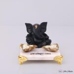 Ganpati Bappa Morya Marble Chowki with Diya - Image 3