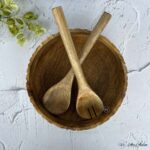 Handcrafted Harmony Wooden Bowl with Spoon and Fork – 10 Inches - Image 3