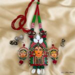 Hand Painted Divya Shakti Pendant Earring Set