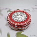 Hand-painted Pattachitra Red Snacks Box (S) - Image 3