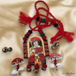 Hand Painted Sacred Strokes Pendant Earring Set