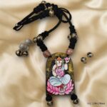 Hand Painted Pendant Shakti Roopa Earring Set