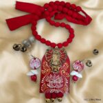 Hand Painted Shakti Leela Pendant Earring Set