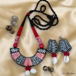 Hand Painted Tribe Chic Pendant and Earring Set