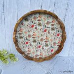 Mangowood Scalloped Tray in Jaipuria Design  - 12 inches