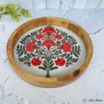 Mango Wood Gulmohar Round Trays - 12 Inches - Image 2