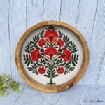 Mango Wood Gulmohar Round Trays - 12 Inches