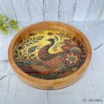 Mango Wood Peacock Round Trays - 12 Inches - Image 2