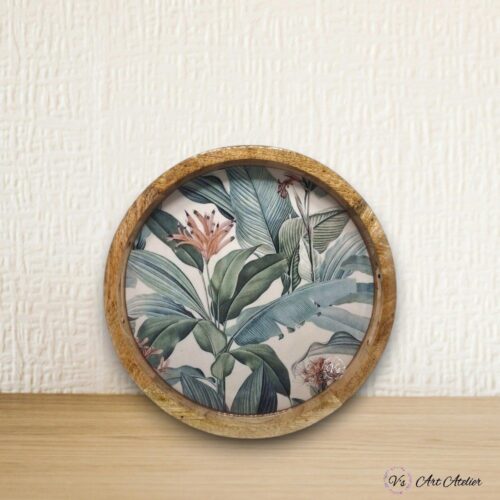 Mango Wood Tropical Round Trays - 12 Inches
