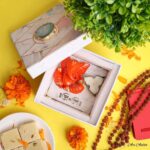 Shree Ganesha Marble Chowki with Diya - Image 2