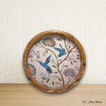 Mango Wood Vintage Floral Round Trays - 12 Inches