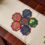 Limited edition hand painted tea coasters set with seasonal themes