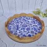 Blue Flower Mango Wood Scalloped Tray – 12 Inches - Image 2