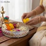 Divine Lotus German Silver Basket - 8 Inches - Image 2