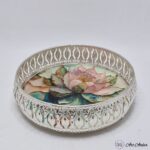 Ethereal Lotus Blossom German Silver Basket - 8 Inches