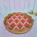 Orange Gold Leaves Mango Wood Scalloped Tray – 12 Inches - Image 2
