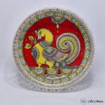 Vibrant Peacock German Silver Basket - 8 Inches - Image 4