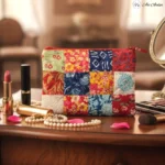 Handmade Cotton Fabric Quilted Patchwork Utility Pouch
