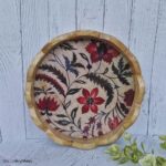 Textile Design Mango Wood Scalloped Tray – 12 Inches