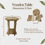 Mangowood White Lotus Accent Table - Image 3