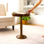 Natural Mangowood Pedestal Table - Image 2
