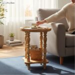 Mangowood White Lotus Accent Table - Image 2