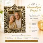 Handcarved Wooden Photo Frame-Black Gold