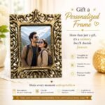 Handcarved Wooden Photo Frame-Black Gold - Image 3