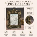 Handcarved Wooden Photo Frame-Black Gold - Image 2