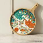 Elephant Harmony Wooden Pizza Platter
