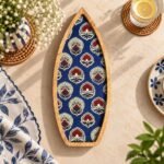 The Woven Bloom — Handcrafted Indigo Boat Platter